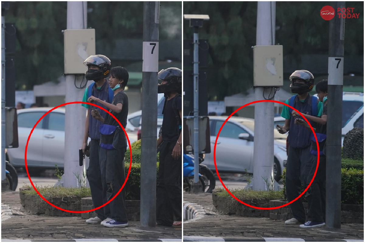 ซูมกันชัดๆ!วัตถุคล้ายปืน หรือ ช่องบนเสาไฟ