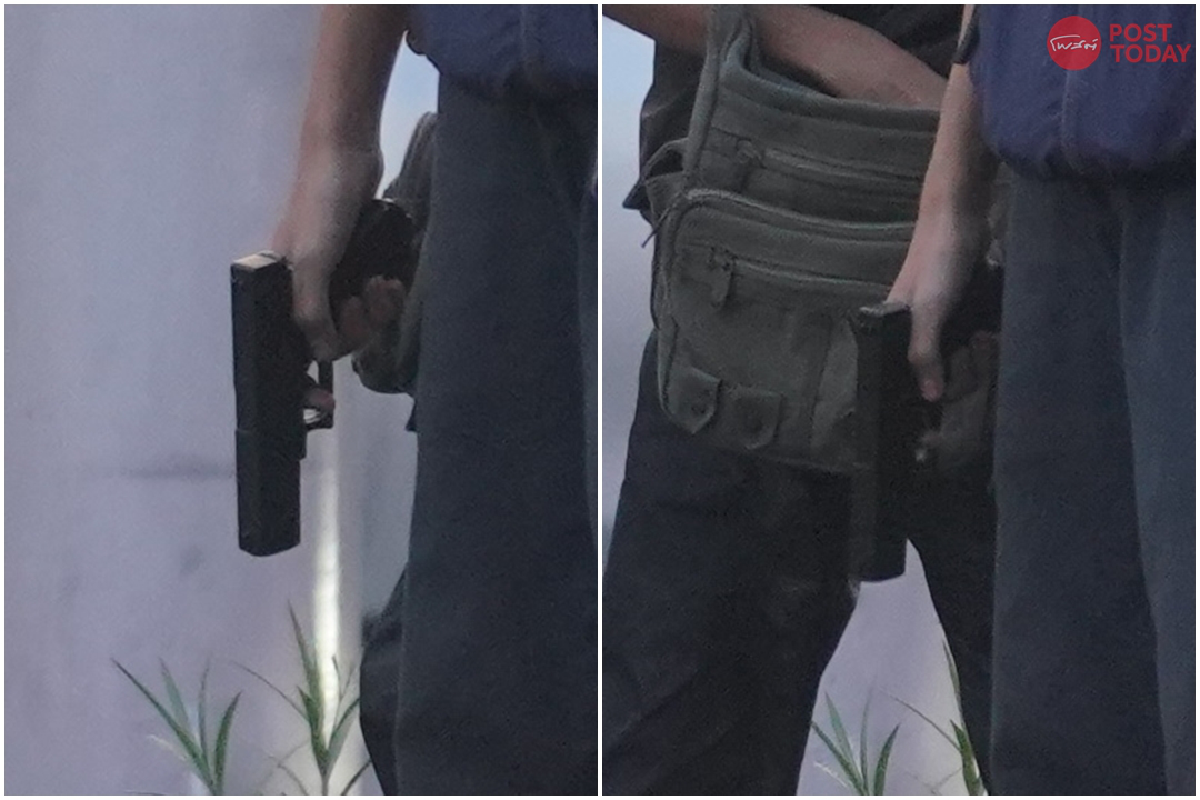 ซูมกันชัดๆ!วัตถุคล้ายปืน หรือ ช่องบนเสาไฟ