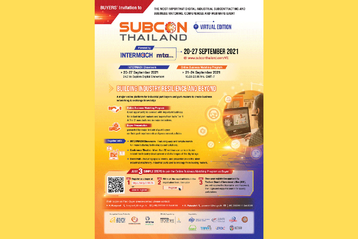ONLINE BUSINESS MATCHING PROGRAM สำหรับ SUBCON Thailand 2021 ONLINE BUSINESS MATCHING PROGRAM สำหรับ SUBCON Thailand 2021