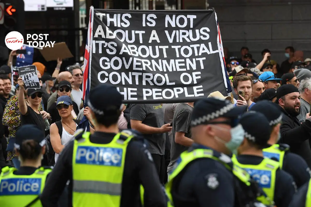 ออสเตรเลียวุ่น! ตำรวจฉีดสเปรย์พริกไทยปราบม็อบต้านล็อกดาวน์ 