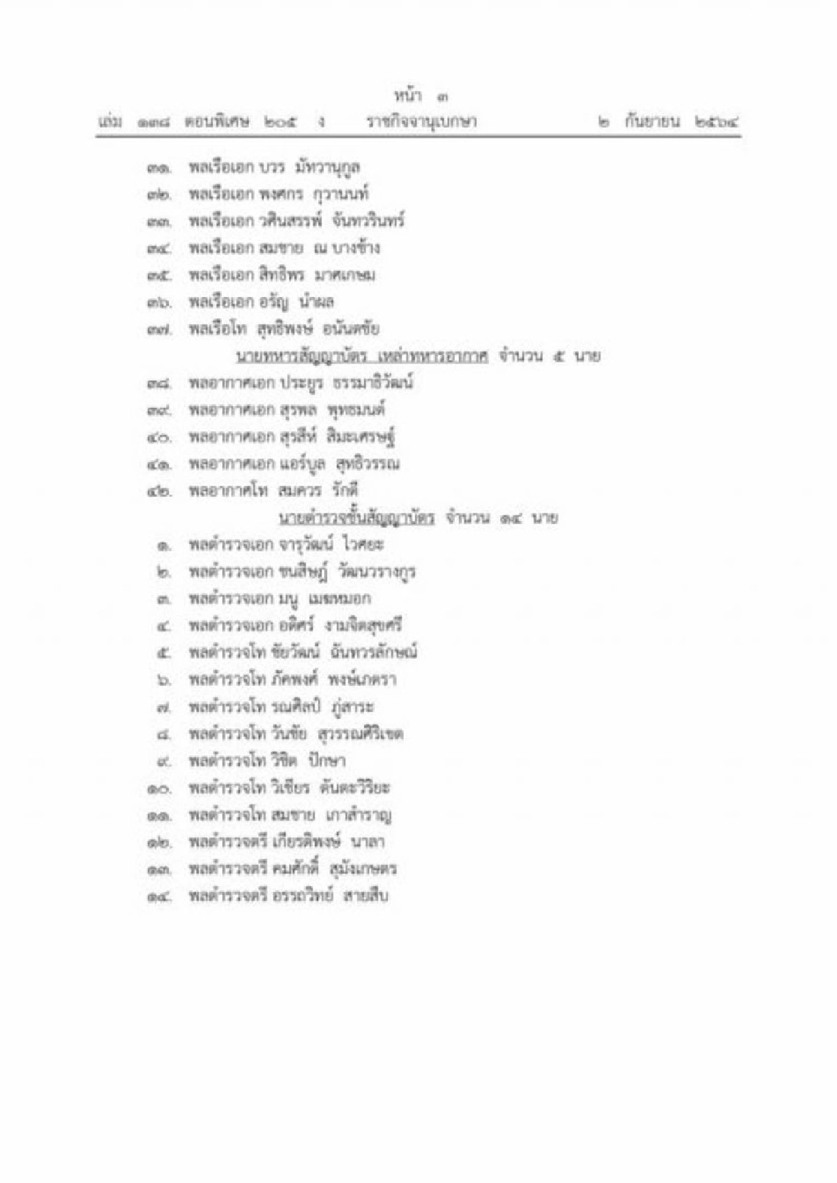 โปรดเกล้าฯ แต่งตั้ง 56 นายทหาร-ตำรวจ เป็นราชองครักษ์พิเศษ