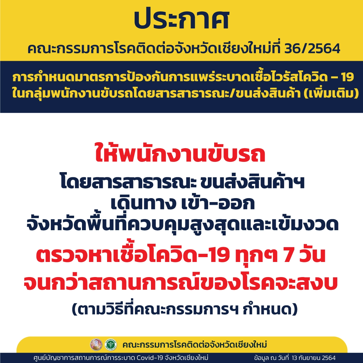 เชียงใหม่โควิดขยับเพิ่มติดเชื้อใกล้แตะ100คน/วัน