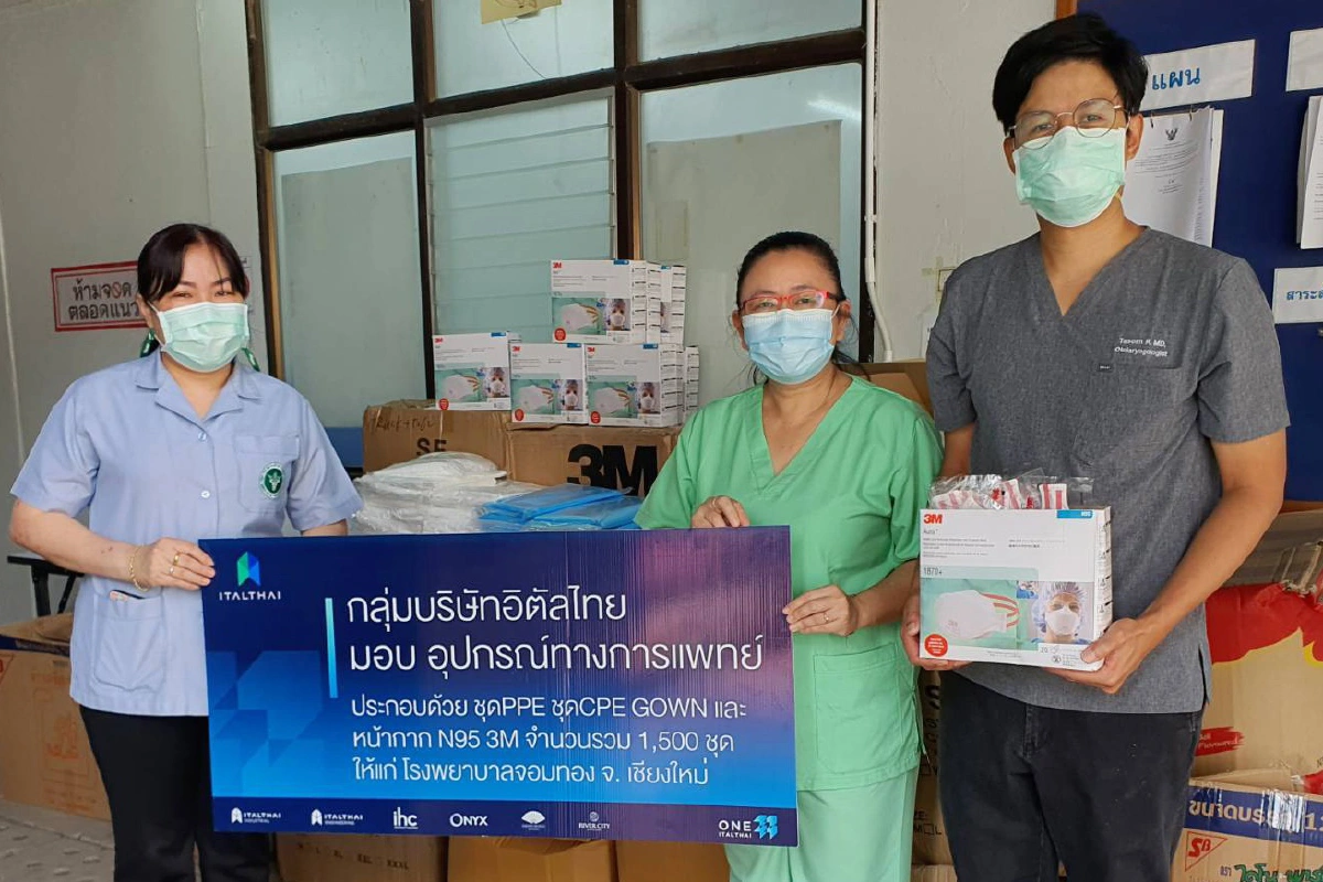 กลุ่มบริษัทอิตัลไทย ให้เครื่องช่วยหายใจและอุปกรณ์ทางการแพทย์แก่โรงพยาบาล