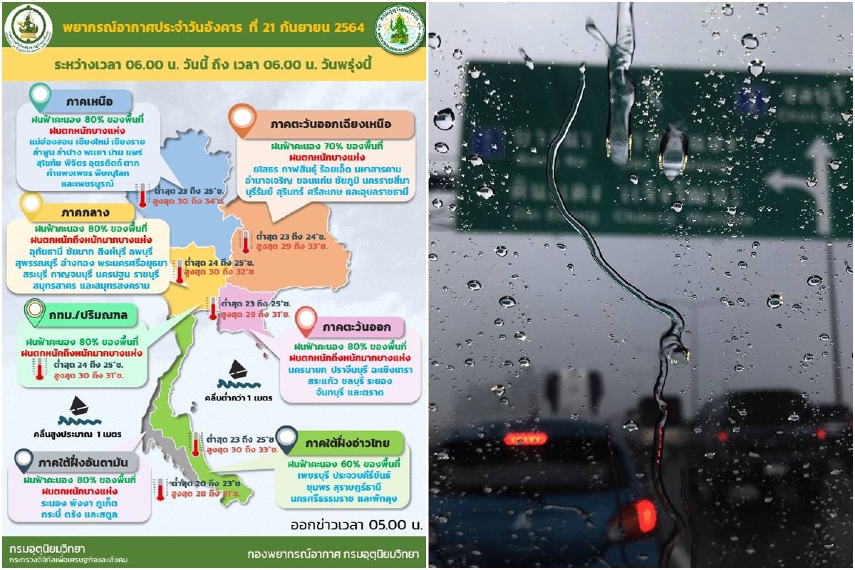 เตือนภาคกลาง-ตะวันออก-กทม.ฝนตกหนักมากบางพื้นที่ เตือนภาคกลาง-ตะวันออก-กทม.ฝนตกหนักมากบางพื้นที่