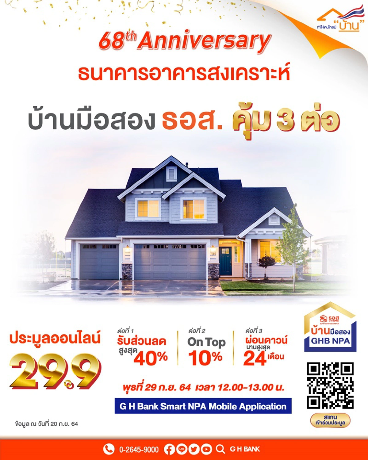 ธอส. Platinum Hour อัตราดอกเบี้ยปีที่ 1 เพียง 0.68% ต่อปี