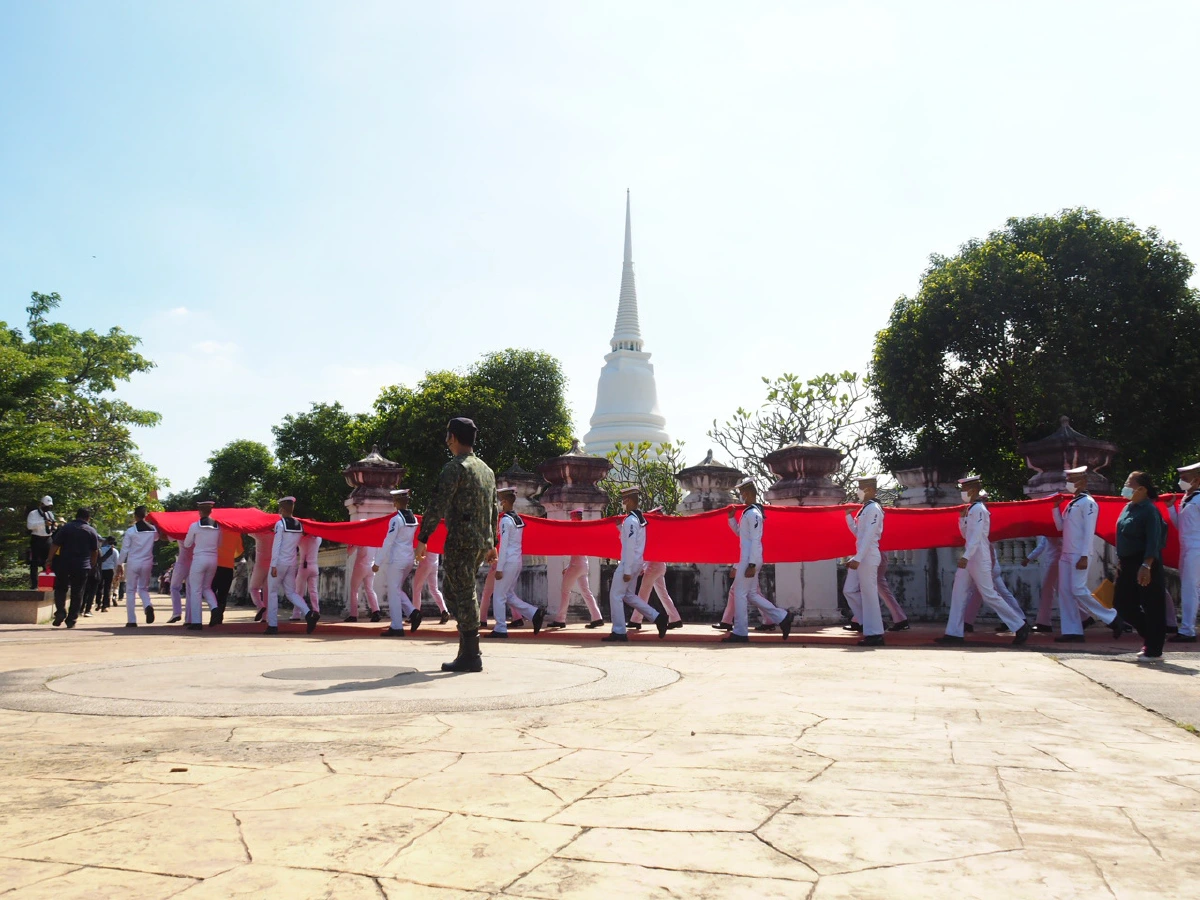 อัญเชิญผ้าแดงห่มองค์พระสมุทรเจดีย์งานประจำปีเมืองปากน้ำ