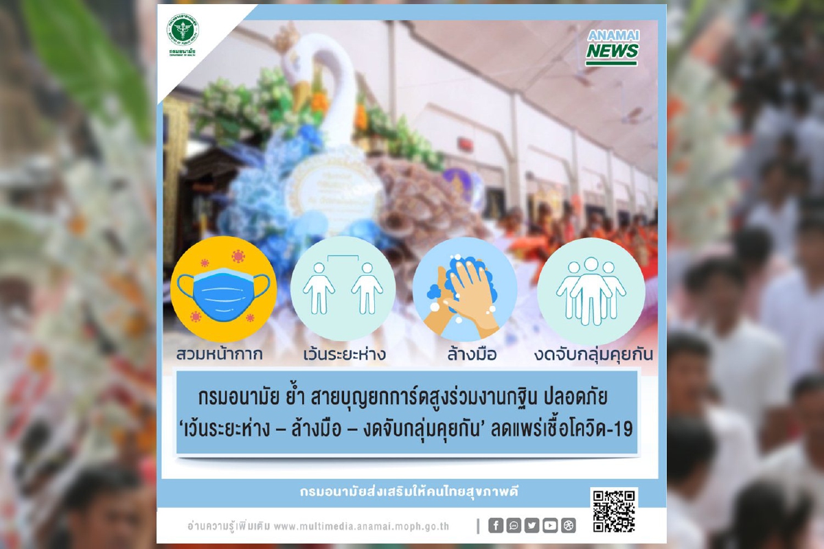 สธ.แนะสายบุญร่วมทอดกฐิน-วัดที่จัดงานต้องป้องกันโรคเข้ม สธ.แนะสายบุญร่วมทอดกฐิน-วัดที่จัดงานต้องป้องกันโรคเข้ม