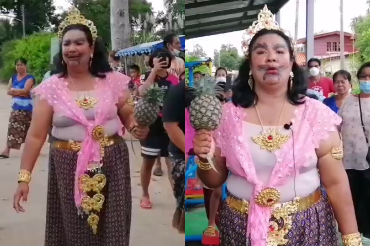 สาวแต่งยักษ์แก้บนทีมเชียร์ชนะเลือกตั้งอบต. สาวแต่งยักษ์แก้บนทีมเชียร์ชนะเลือกตั้งอบต.