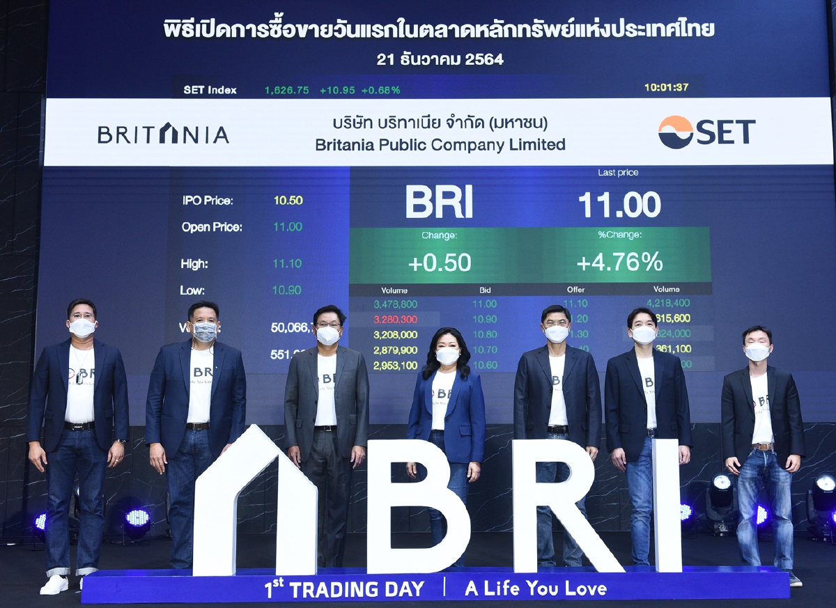 บริทาเนีย หรือ BRI เข้าเทรดวันแรกในตลาดหลักทรัพย์ฯ บริทาเนีย หรือ BRI เข้าเทรดวันแรกในตลาดหลักทรัพย์ฯ