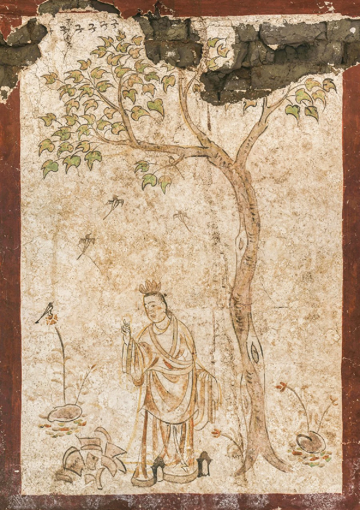 ซานซีคืนชีพภาพวาดฝาผนัง ‘ชู 2 นิ้ว’ จากหลุมศพยุคราชวงศ์ถัง