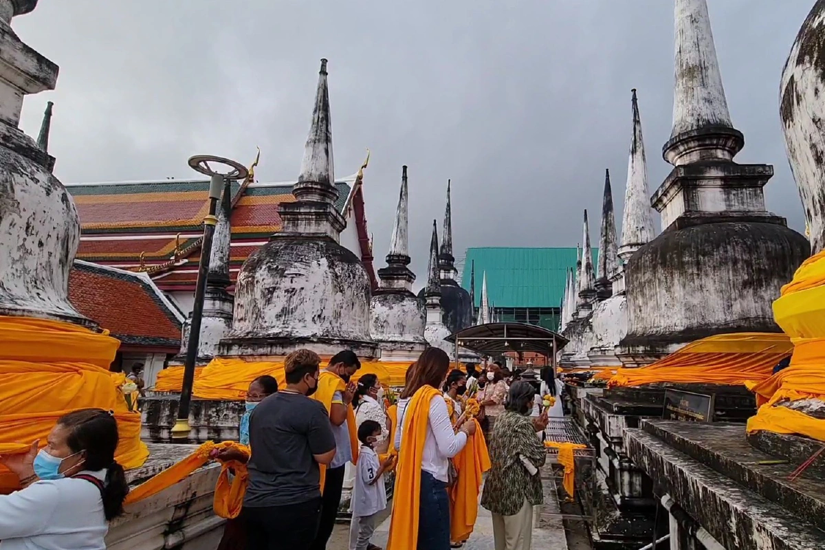 บรรยากาศแห่ผ้าขึ้้นธาตุเมืองนครศรีฯ วันมาฆาบูชา ท่ามกลางการคุมโควิดเข้ม