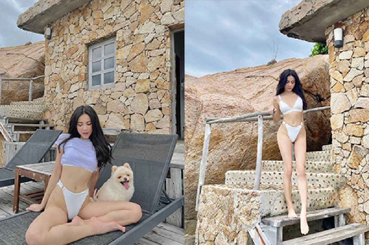 “กิ๊บซี่ วนิดา” อวดเอวเอส ไซส์ 21.5 ในชุดว่ายน้ำเว้าสูงเกินต้าน