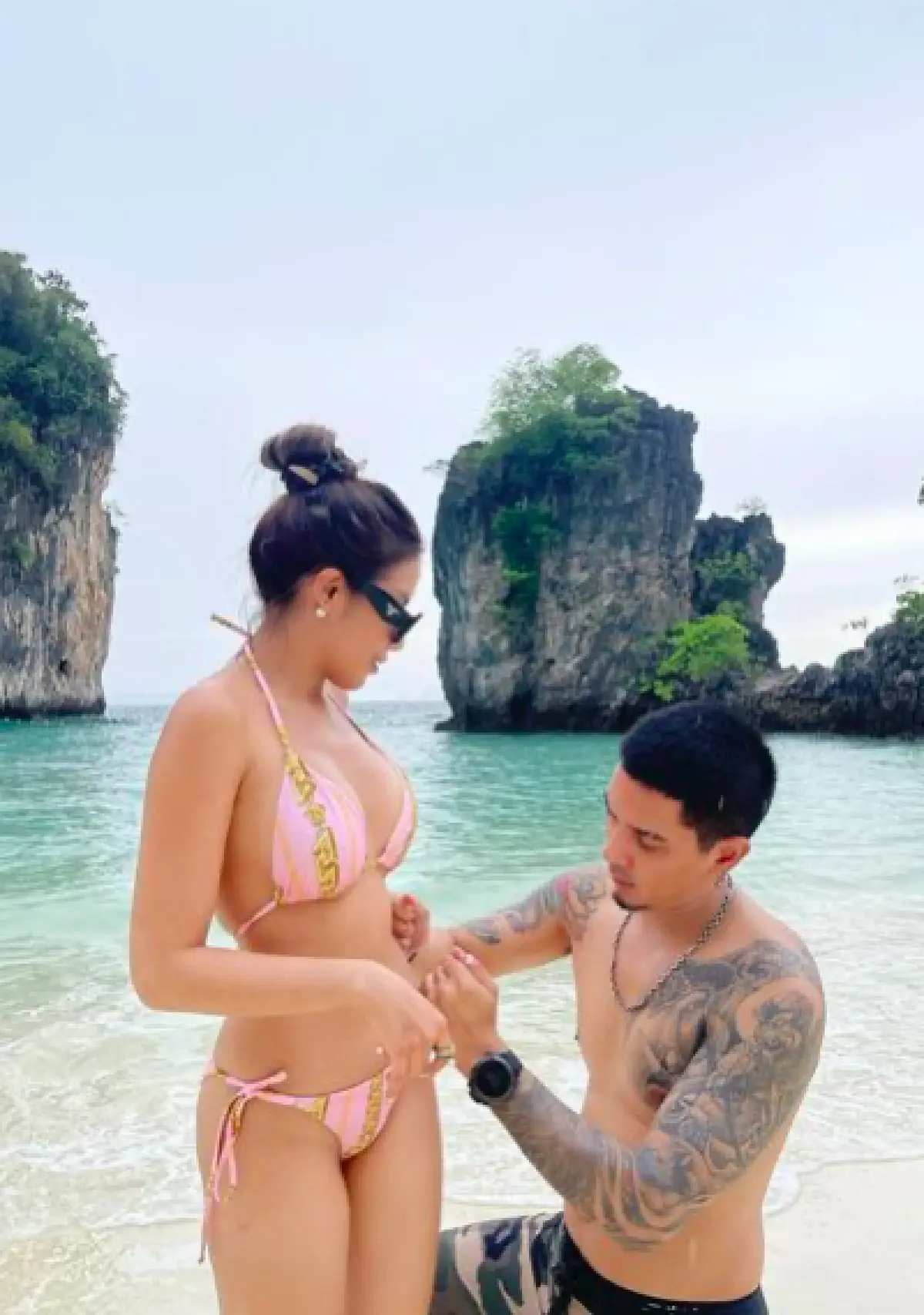 จะผูกหรือจะถอด! “ใบเตย-ดีเจแมน" กับซีนหวานริมทะเล