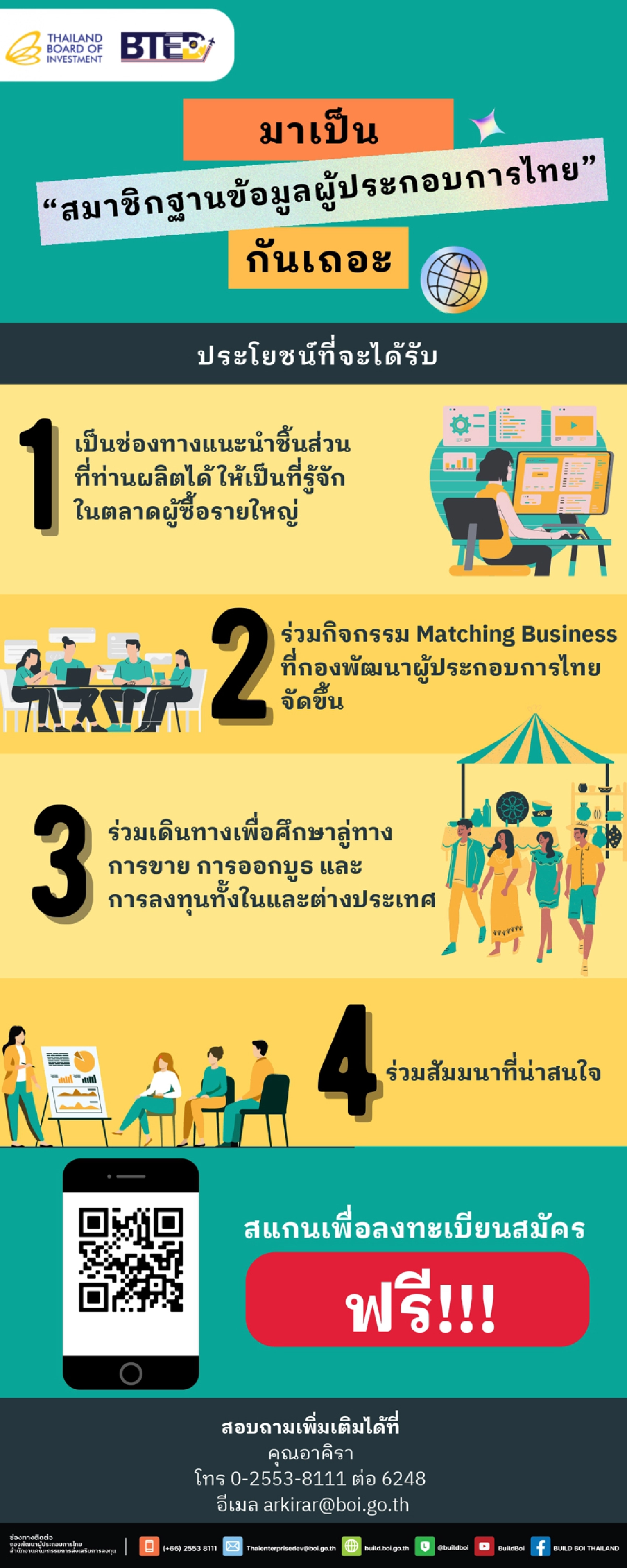 มาเป็น “สมาชิกฐานข้อมูลผู้ประกอบการไทย” บีโอไอ กันเถอะ