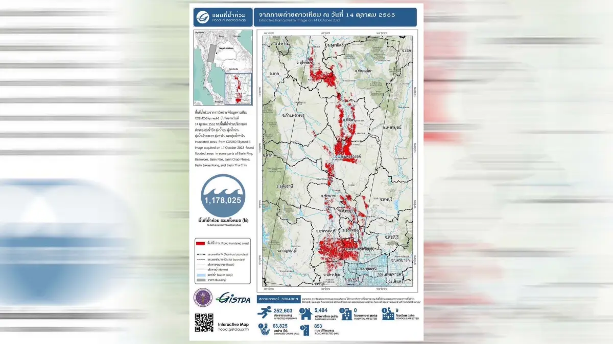 อัพเดทสถานการณ์น้ำท่วมล่าสุด 15 ตุลาคม