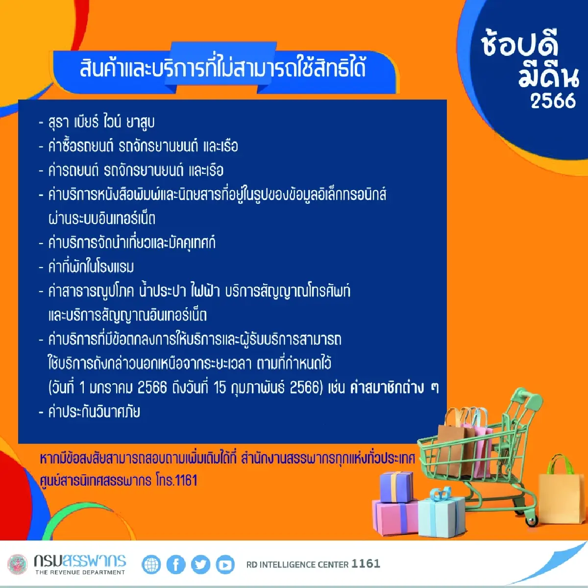 สรรพากร เปิดหลักเกณฑ์ “ช้อปดีมีคืน” ชี้เพิ่ม จีดีพี 0.12%