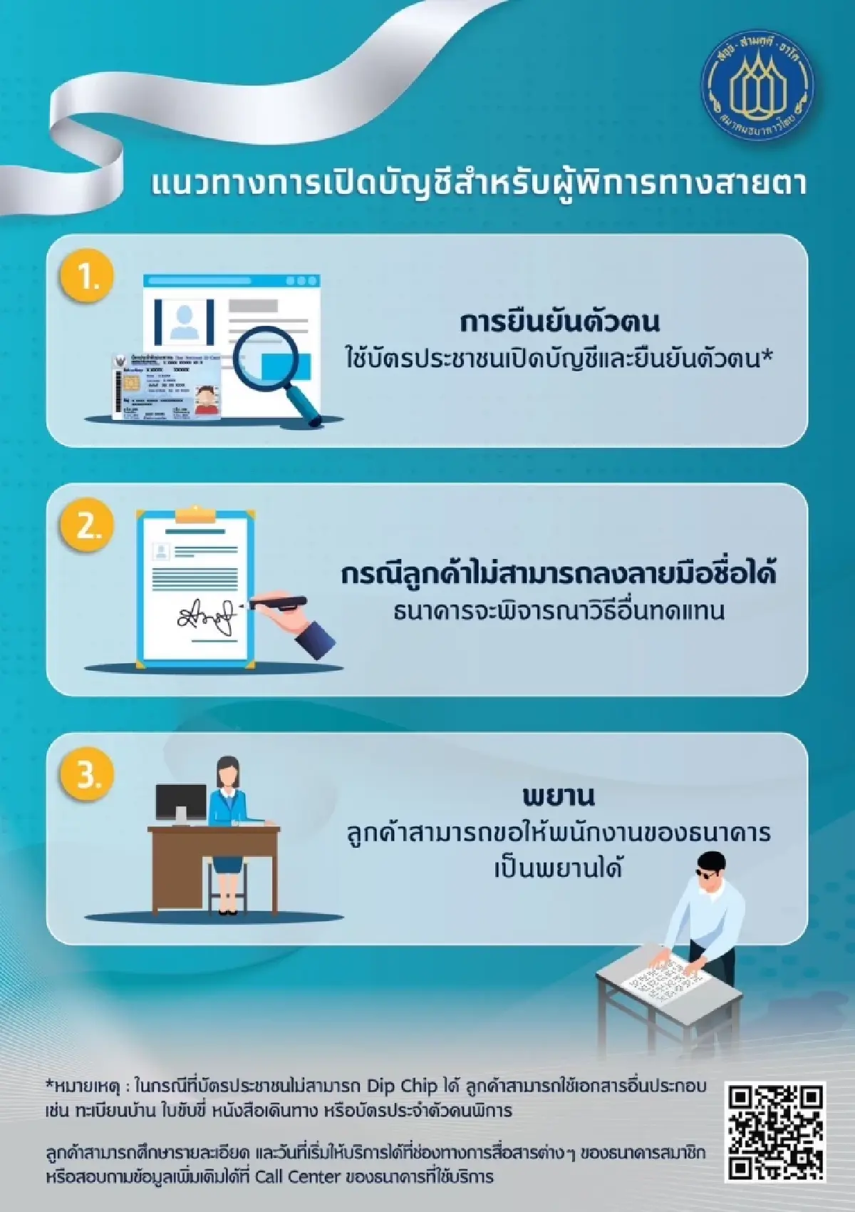 สมาคมธนาคารไทย ออกแนวทางการเงินช่วยผู้พิการทางสายตา