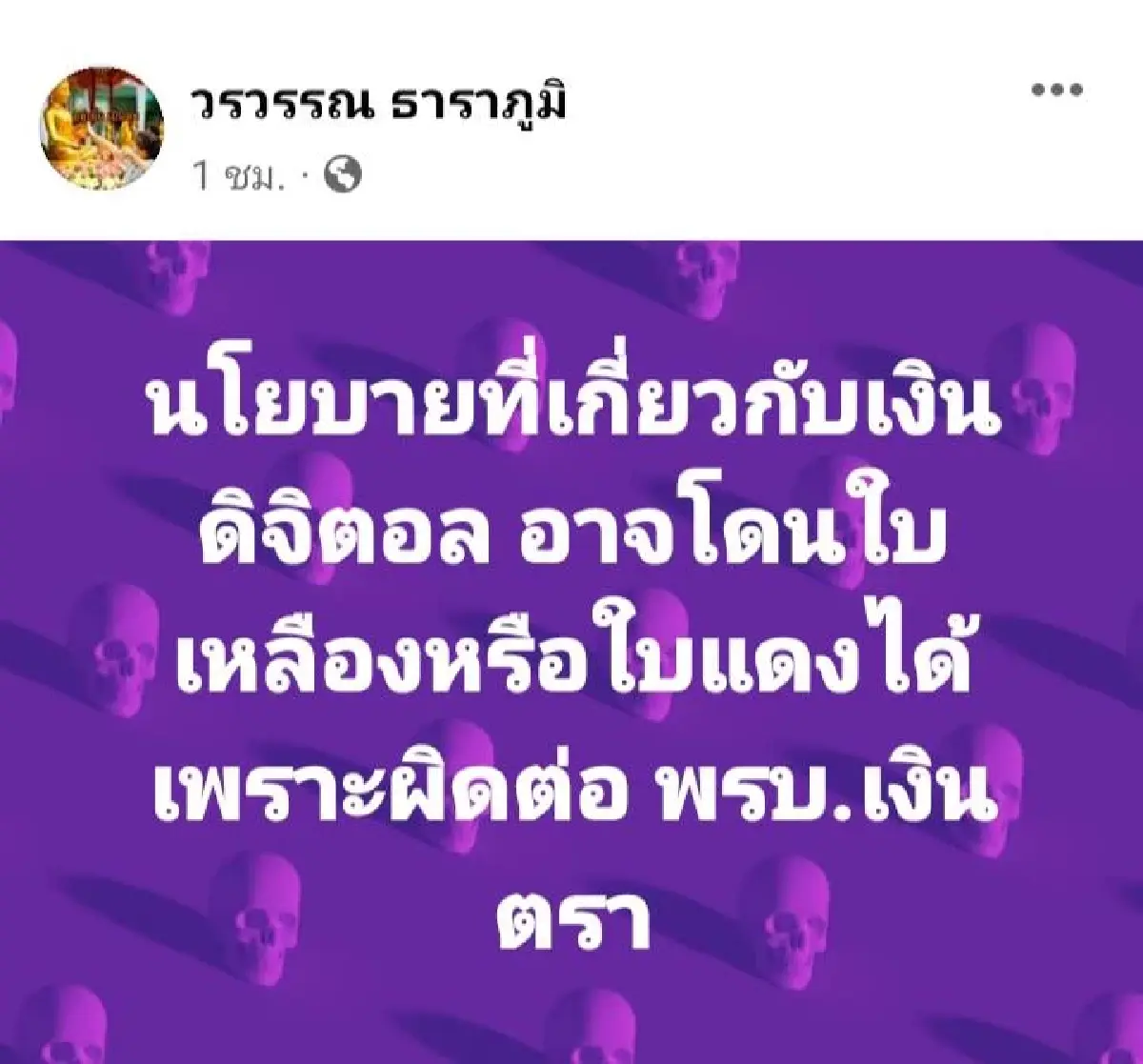 “วรวรรณ ธาราภูมิ” ระบุ นโยบายเงินดิจิทัลเข้าข่ายผิดกฎหมาย