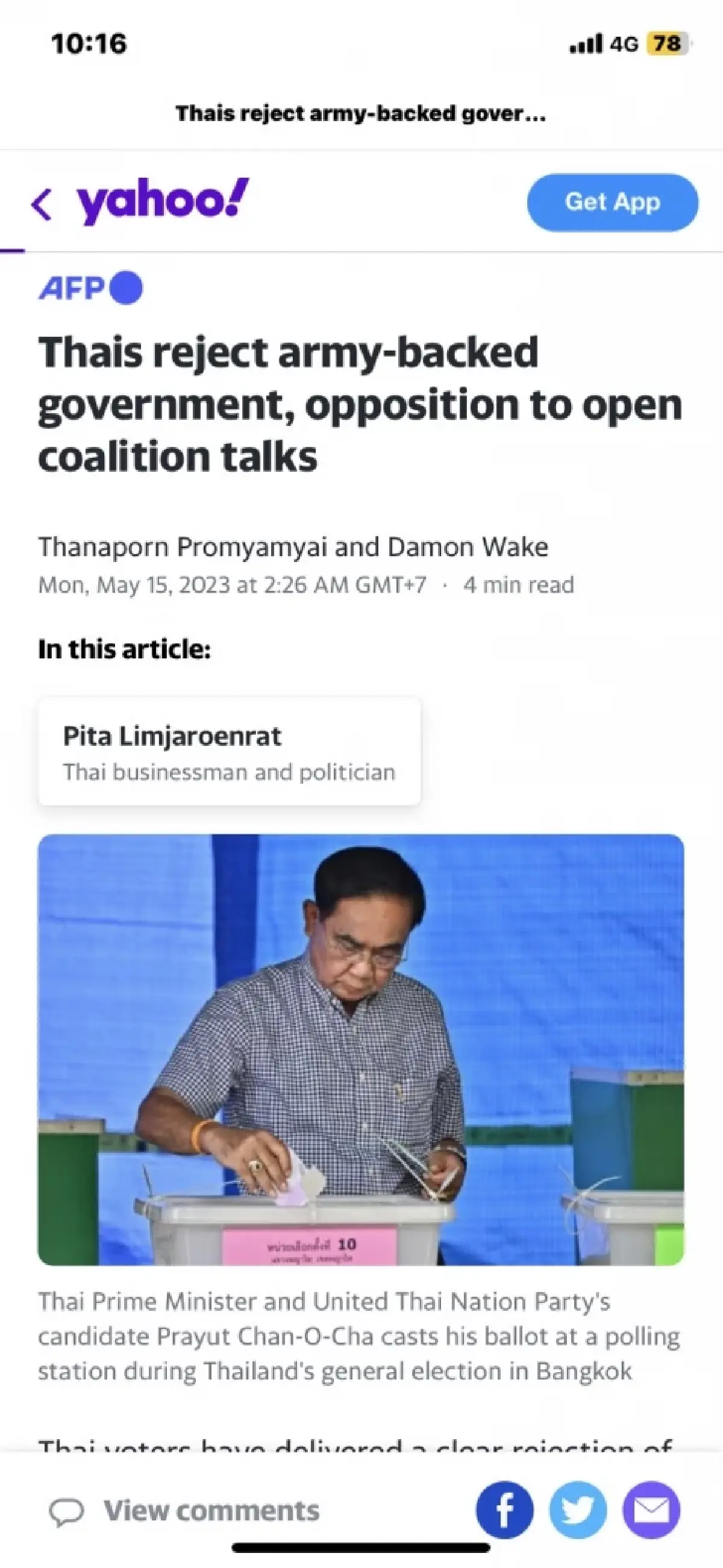 สื่อนอกจับตาผลเลือกตั้งไทย ชี้เป็นจุดเปลี่ยนประชาชนไม่ยอมรับรัฐประหาร