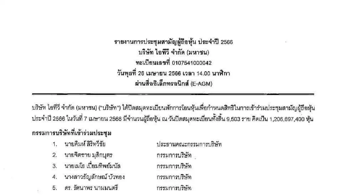 รายชื่อกรรมการที่เข้าร่วมประชุม