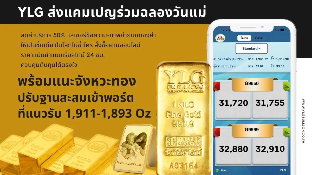 YLG แนะจังหวะทองปรับฐานสะสมเข้าพอร์ต แนวรับ 1,911-1,893 ดอลลาร์ต่อออนซ์