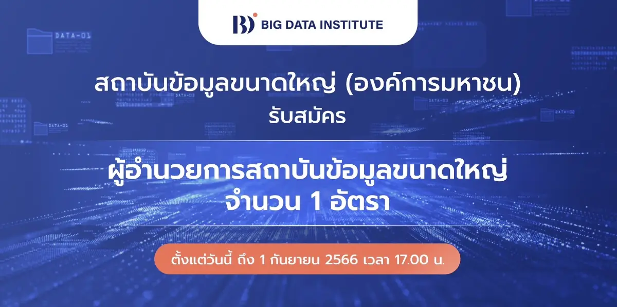 สถาบันบิ๊ก ดาต้า เปิดรับสมัคร ผอ. ขับเคลื่อนข้อมูลประเทศ