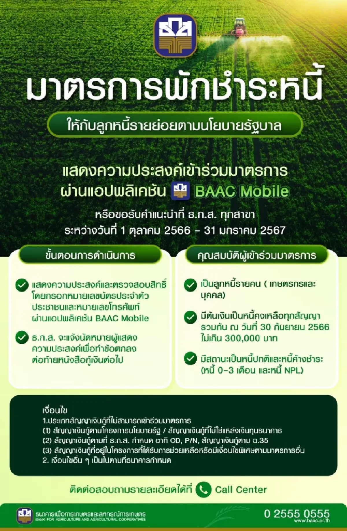 ครม.เคาะมาตรการพักหนี้เกษตรกร 3 ปี เริ่ม 1 ต.ค.66 รายเช็คได้ที่นี่