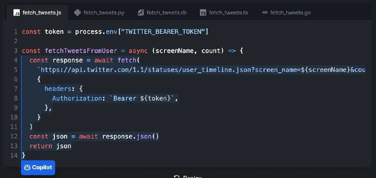 ตัวอย่างการใช้ฟังก์ชัน AI ช่วยเขียนโค้ด