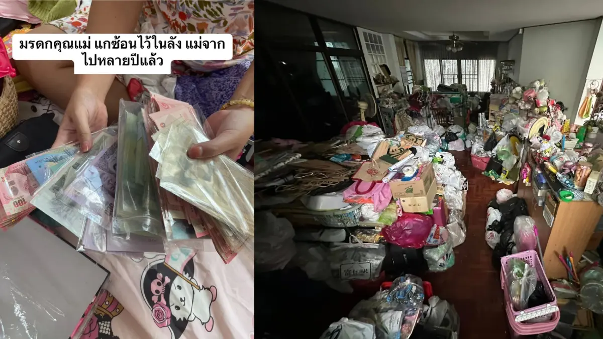 (ซ้าย) แมวบินเจอของที่ถูกซ่อนไว้ (ขวา) ภาพของบ้านที่เจ้าของสะสมของเอาไว้จนส่งผลต่อคุณภาพชีวิต