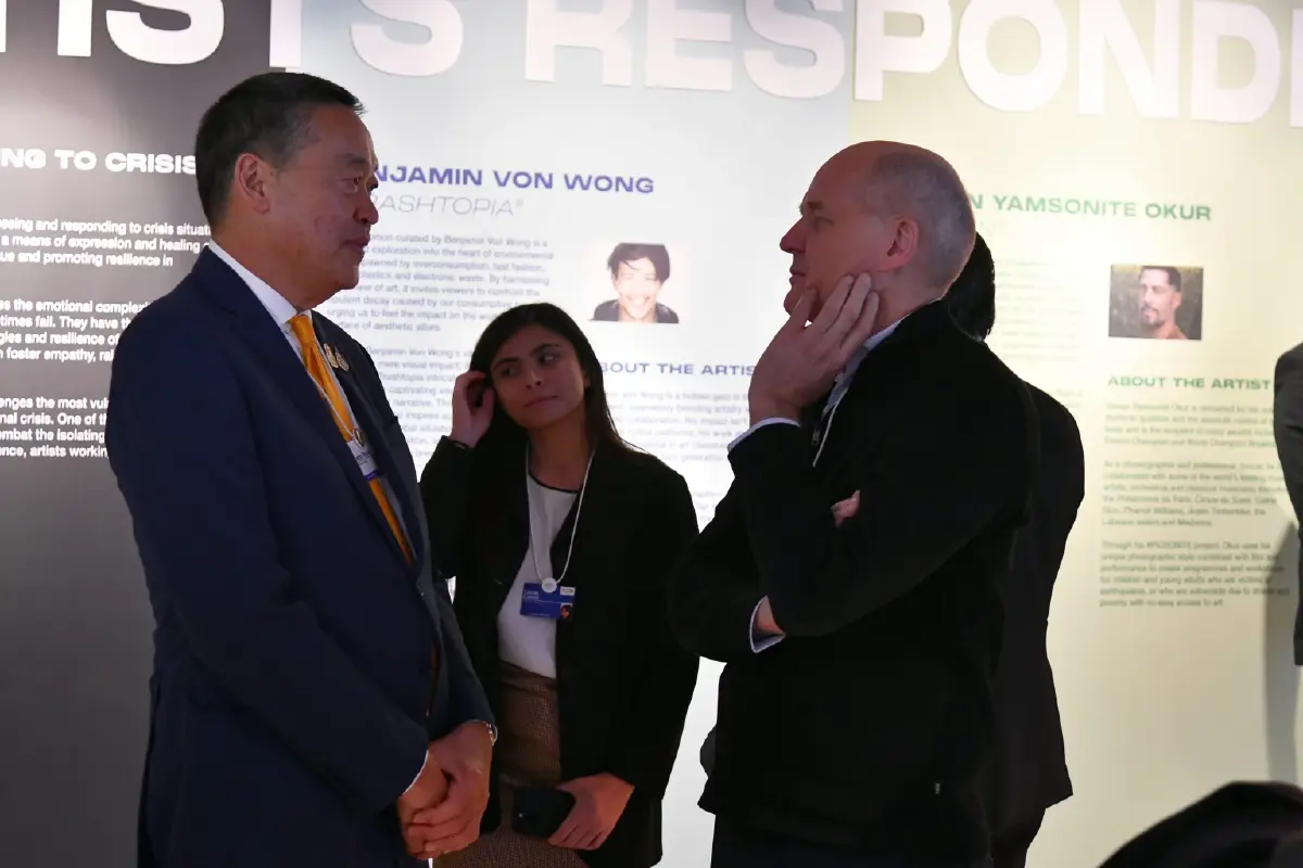 นายเศรษฐา ทวีสิน นายกรัฐมนตรีและรัฐมนตรีว่าการกระทรวงการคลัง พบปะกับนาย Jens Petter Olsen ผู้บริหารบริษัท Telenor 