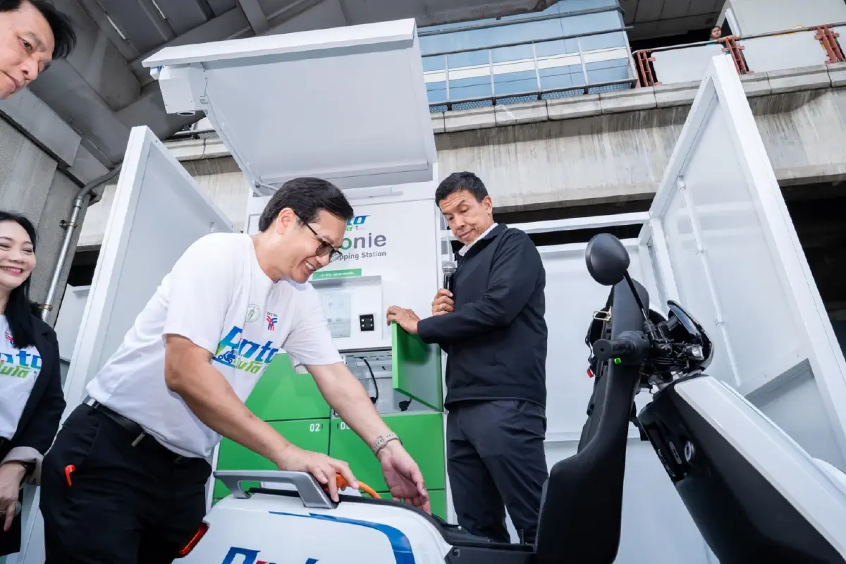 “ปิ่นโต” รถมอเตอร์ไซค์ EV เปิดโอกาสวินมอเตอร์ไซค์เช่าซื้อ รับส่งผู้โดยสารตามแนว BTS