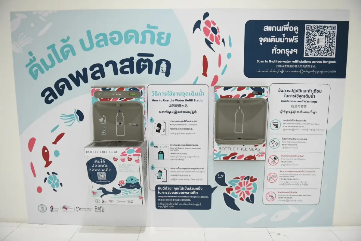 เปิดจุดเติมน้ำฟรี10 จุด! ลดการใช้ขวดพลาสติกไปแล้ว 456,894 ขวด