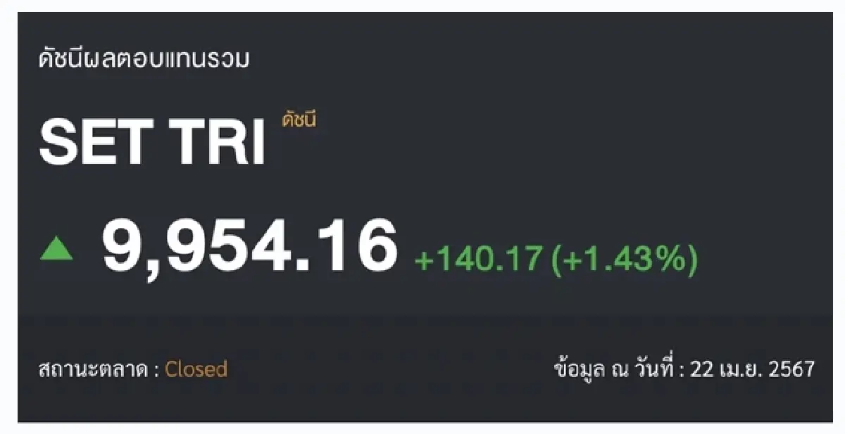 ทำความรู้จัก SET TRI วัดผลออมหุ้นไทยได้ปันผลเยอะขนาดไหน