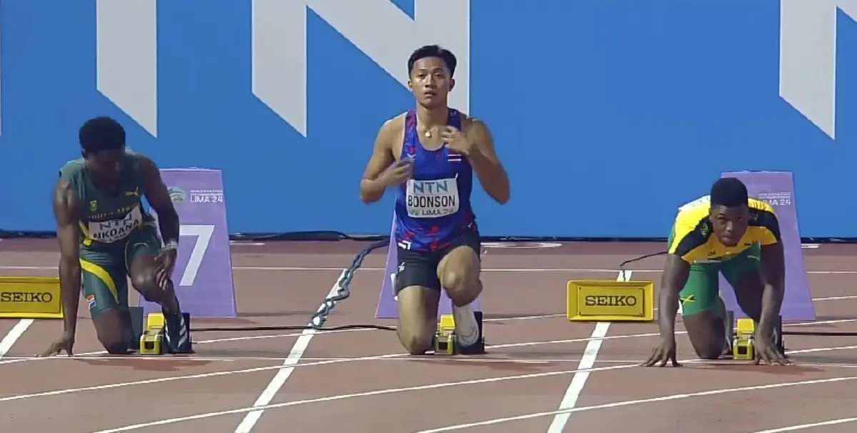 "บิว" ภูริพล บุญสอน  คว้าเหรียญเงิน 100 เมตรชายกรีฑาเยาวชนชิงแชมป์โลก