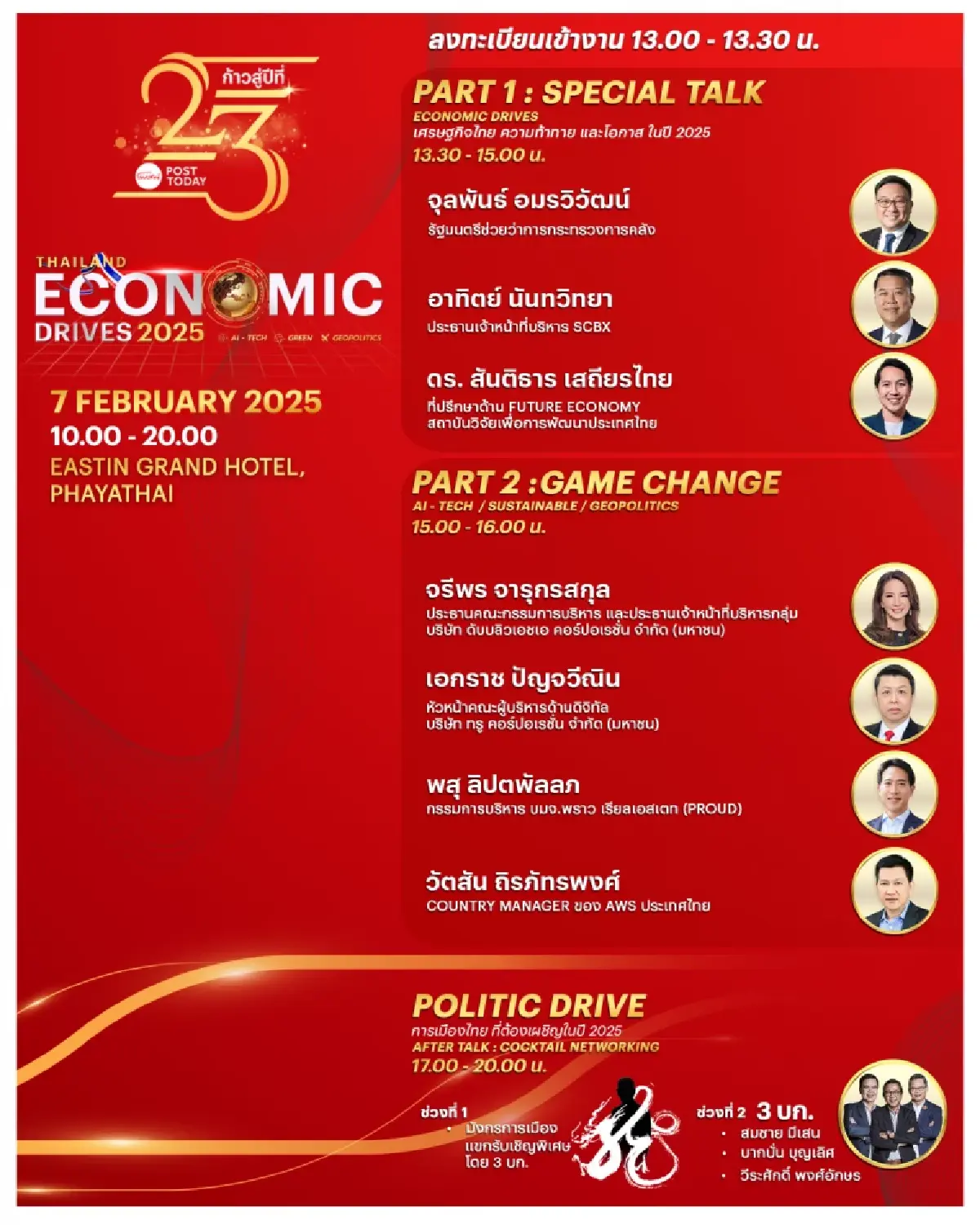 Posttoday ก้าวสู่ปีที่ 23 จัดเสวนา “เศรษฐกิจไทย ความท้าทาย และโอกาส ในปี 2025”