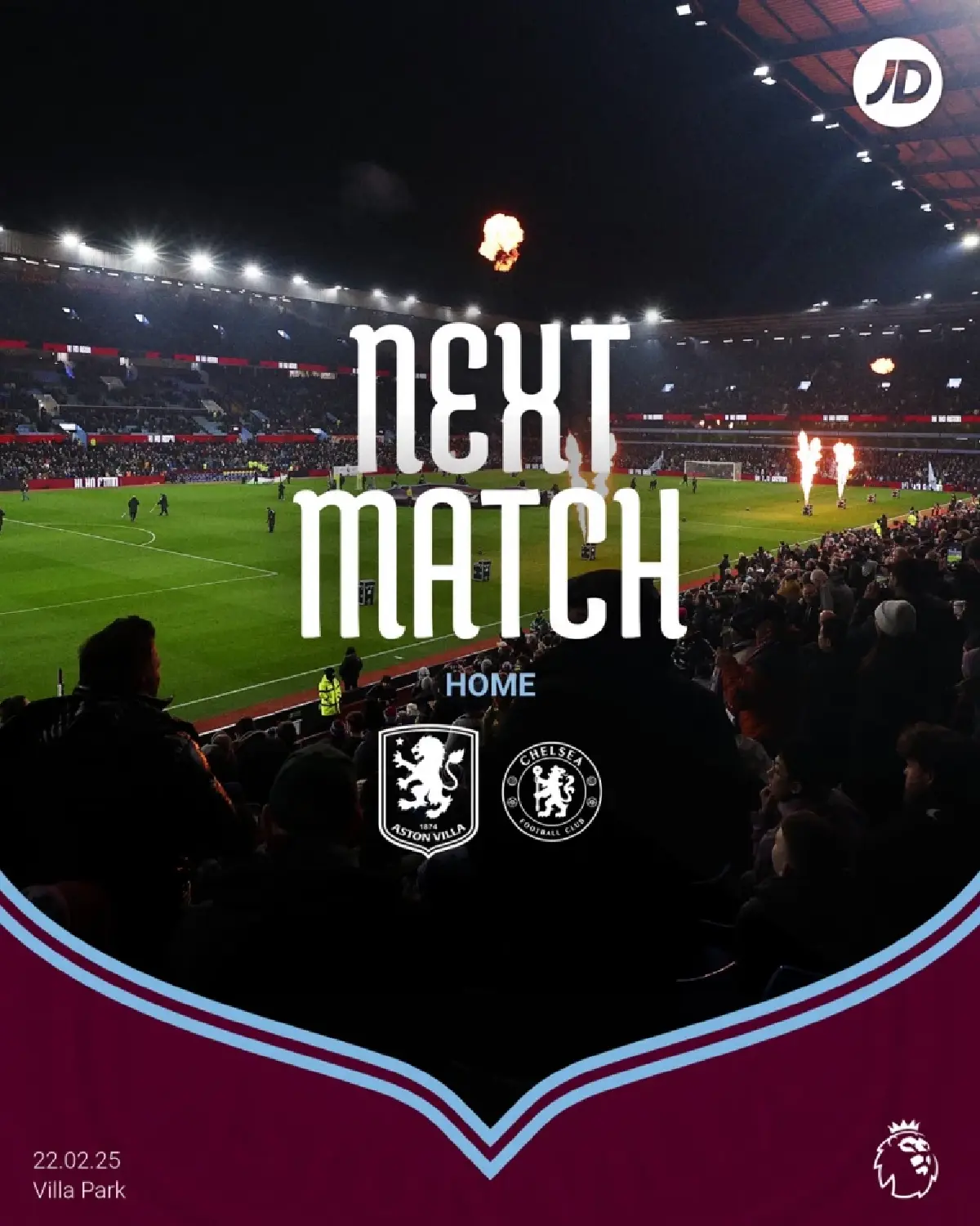 ดูบอลสด พรีเมียร์ลีก แอสตัน วิลล่า พบ เชลซี ถ่ายทอดสด วันนี้ 22 ก.พ.68