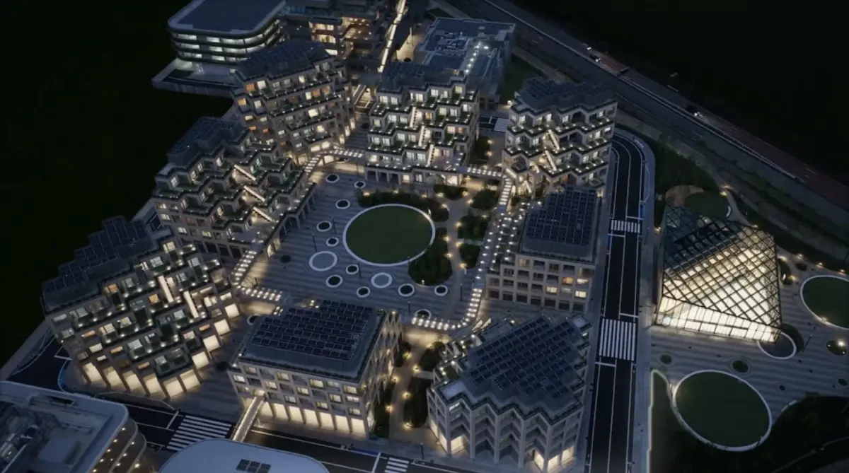 Woven City จากมุมสูง