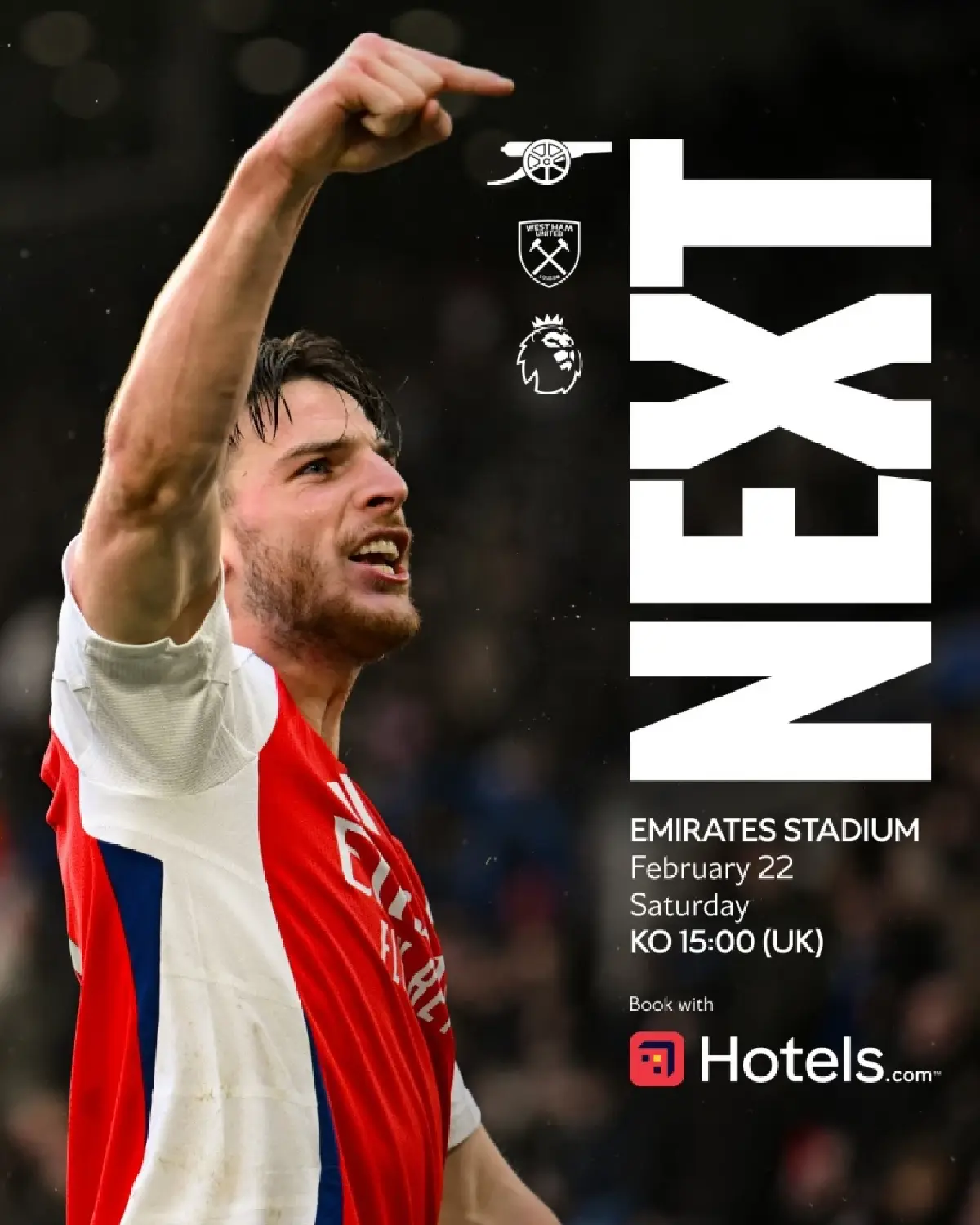 ดูบอลสด พรีเมียร์ลีก อาร์เซน่อล พบ เวสต์แฮม ถ่ายทอดสด วันนี้ 22 ก.พ.68