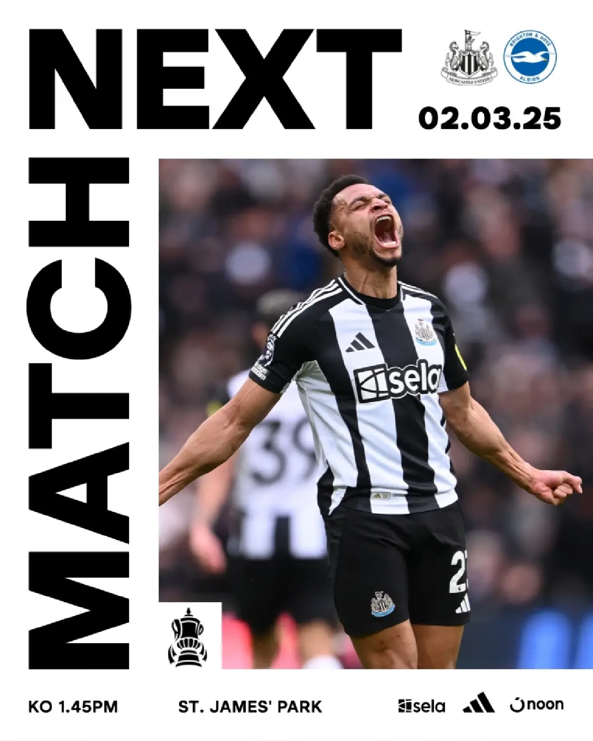 ดูบอลสด เอฟเอ คัพ นิวคาสเซิ่ล พบ ไบรท์ตัน ถ่ายทอดสด วันนี้ 2 มี.ค.68