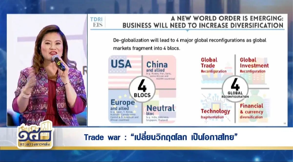 TDRI ชี้โลกแบ่งขั้ว 4 กลุ่ม ขณะที่เงินดอลลาร์จะถูกลดบทบาทลง