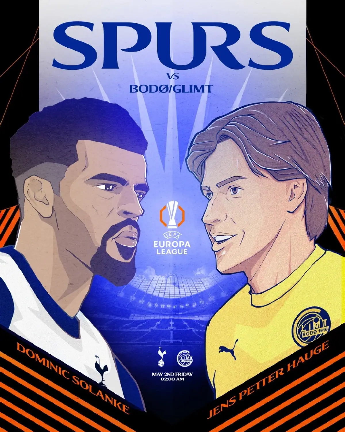 ดูบอลสด ถ่ายทอดสด สเปอร์ส พบ โบโด กลิมท์ ยูฟ่า ยูโรป้าลีก วันแรงงาน