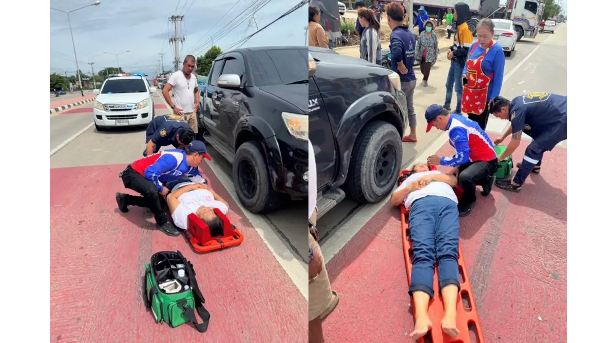 “ผ่านมาเจอผู้บาดเจ็บบนท้องถนนรีบเข้าช่วยเหลือและปฐมพยาบาลเบื้องต้นทันที”