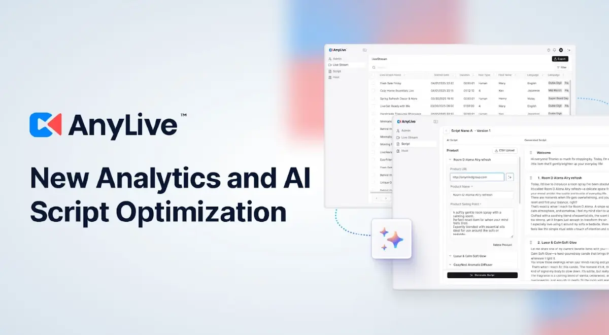AI วิเคราะห์ไลฟ์ - ปรับสคริปต์ ฟีเจอร์ใหม่ AnyMind ดันยอดขายธุรกิจ