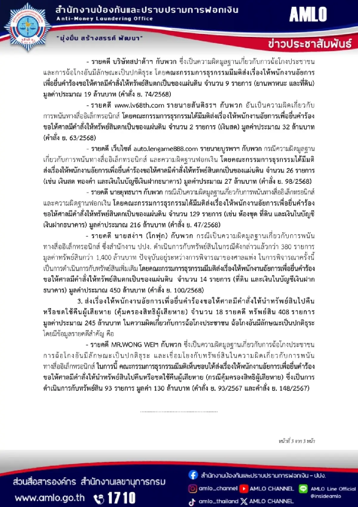 ปปง.ยึดทรัพย์เพิ่ม! ดิไอคอนกรุ๊ป 160 ล้าน ทนายตั้ม 6 ล้าน