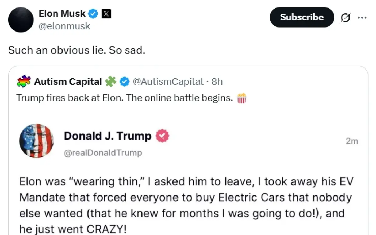 วงแตก! เปิดไทม์ไลน์สงครามน้ำลาย "มัสก์ VS ทรัมป์" ละเอียดยิบ