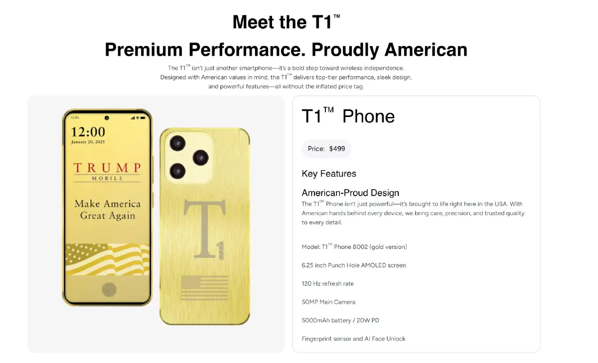 Trump Mobile ลบจุดขาย "Made in USA" เกลี้ยง ส่อเค้าผลิตนอกสหรัฐฯ