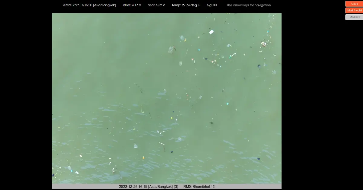 ตัวอย่างภาพถ่ายขยะในแม่น้ำ