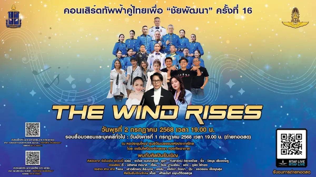 คอนเสิร์ต “ทัพฟ้าคู่ไทย เพื่อชัยพัฒนา” ครั้งที่ 16 ศิลปินคับคั่ง