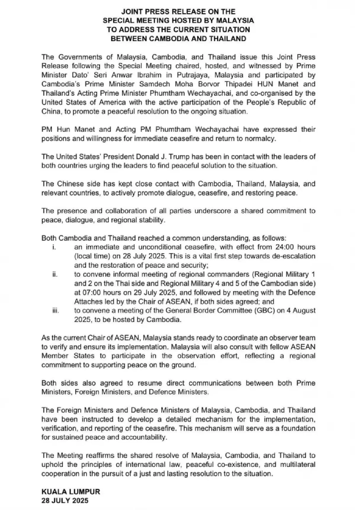 เปิดเอกสารเจรจาแก้ปัญหาชายแดน "ไทย-กัมพูชา" ฉบับเต็ม