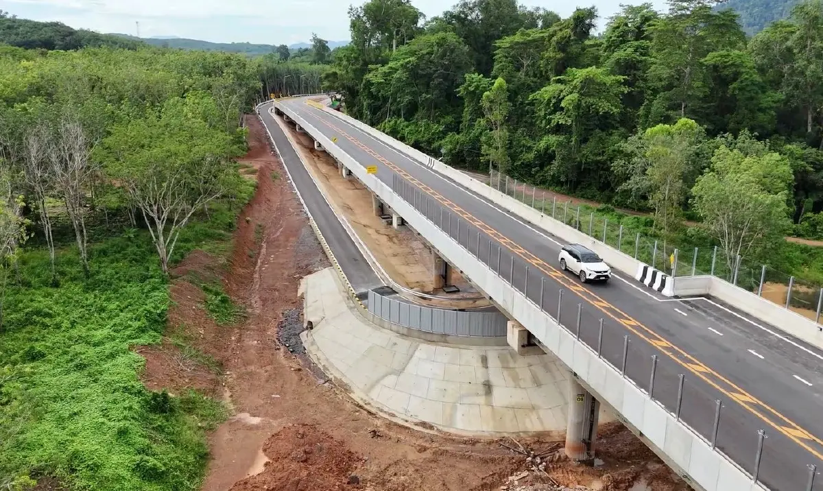 เปิดแล้ว! สะพานเชื่อมเขาอ่างฤๅไน-เขาชะเมา ลดอุบัติเหตุคน-ช้าง